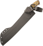 TOPS El Chete Midnight Bronze RMT Tan Micarta 1095HC Fixed Blade Knife w/ Dangler ELCH04R