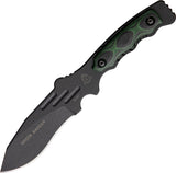 TOPS 9.25" Green & Black Badger G10 Handle One Piece Fixed Blade Knife GNBR01