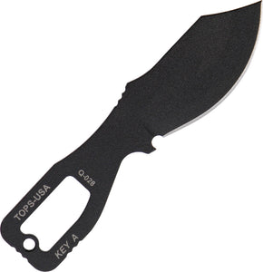 TOPS Knives 5.25" Fixed Clip Pt Blade Black Skeletonized Handle Key Knife KEYA