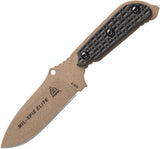 TOPS Mil-Spie3 Elite Black Micarta Coyote Tan 1095 Fixed Blade Knife MIL3EBCM