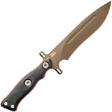 Tops Operator 7 Midnight Bronze Fixed Blade Knife Black Micarta & G10 1075 OP703