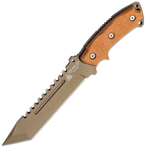 TOPS Steel Eagle Delta Class Fixed Tanto Blade Tan/Black Handle Knife SE107DDC