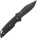 TOPS Sneaky Pete Black Micarta 1095HC Fixed Blade Knife w/ Belt Sheath SP03