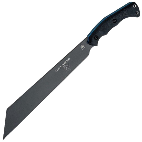 TOPS Storm Vector Black Canvas Micarta 1095 Fixed Blade Knife w/ Sheath OPEN BOX