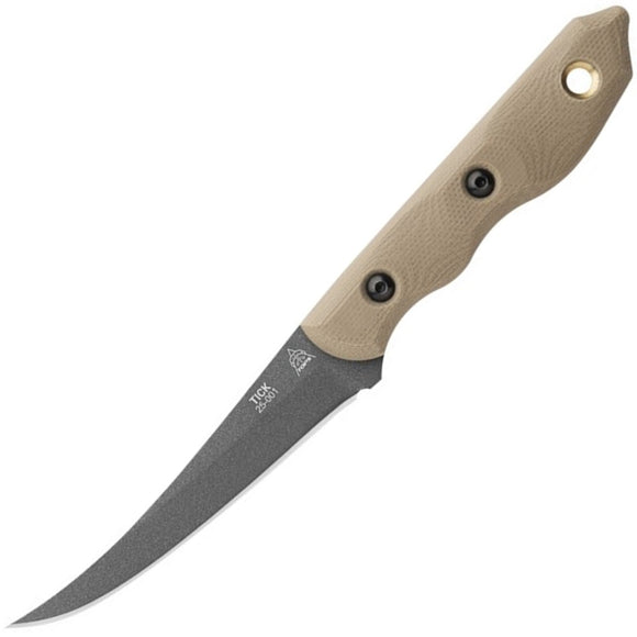 TOPS Tick Tan G10 1095 High Carbon Steel Fixed Blade Knife w/ Sheath TCK01
