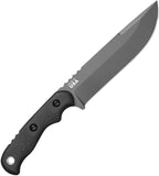 TOPS TEX Creek XL Black Micarta 1095HC Sniper Gray Fixed Blade Knife TEXXL02