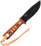 TOPS Lite Trekker Orange Linen Micarta 1095 Fixed Blade Knife w/ Sheath TLTHO