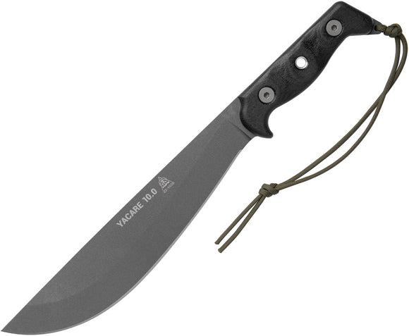 TOPS Yacare 10.0 Black Micarta Tungsten Cerakote 1095 Fixed Blade Knife OPEN BOX