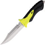 TUSA X-Pert II Black & Yellow Stainless Fixed Blade Diving Knife w/ Sheath 910FY