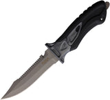 TUSA X-Pert II Black & Gray Stainless Fixed Blade Diving Knife w/ Sheath 940TIMS