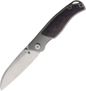 Tuya Knife Envy V4 Framelock Titanium & Purple Carbon Fiber Folding S90V Knife 81325