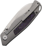 Tuya Knife Envy V4 Framelock Titanium & Purple Carbon Fiber Folding S90V Knife 81325