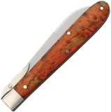 Tuna Valley Mountain Cougar Orange Arctic Curly Birch Folding 154CM Pocket Knife V001