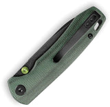TRIVISA Dragonfly-GM Axis Lock Green Micarta Folding 14C28N Pocket Knife M03GM14