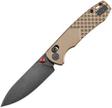 TRIVISA Dragonfly-Z Crossbar Lock Brown Titanium Folding M390 Pocket Knife M03ZTM
