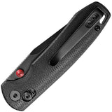 TRIVISA Butterfly-BM Crossbar Lock Black Micarta Folding 14C28N Pocket Knife M06BM14