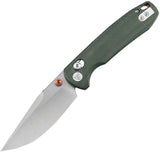 TRIVISA Butterfly-GM Crossbar Lock Green Micarta Folding 14C28N Pocket Knife M06GM14