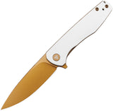 TRIVISA Hummingbird-WG Linerlock White G10 Folding 14C28N Pocket Knife M07WG14