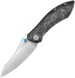 TRIVISA Rhino Framelock Carbon Fiber & Gray Titanium Folding M390 Knife M08WM