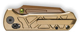 TRIVISA Skarn Crossbar Lock Tan Titanium Folding Rose Gold M390 Pocket Knife M11RGM