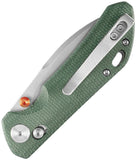 TRIVISA Otter-GM Crossbar Lock Green Micarta Folding 14C28N Pocket Knife JM14GM14