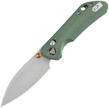TRIVISA Otter-GM Crossbar Lock Green Micarta Folding 14C28N Pocket Knife JM14GM14