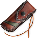 TRIVISA Puppis-02W Linerlock White Ox Bone Folding Damascus Pocket Knife S02WBDP