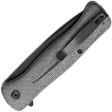 TRIVISA Dor-04BA Button Lock Black Micarta Folding 14C28N Drop Pt Pocket Knife Y09BM14C