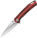 TRIVISA Volans-03RB Linerlock Red & Black G10 Folding 154CM Pocket Knife Y10RBG154