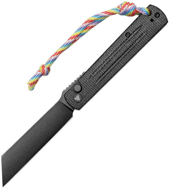 TRIVISA Hydra Button Lock Black Micarta Folding 10Cr15CoMoV Pocket Knife Y11BM10