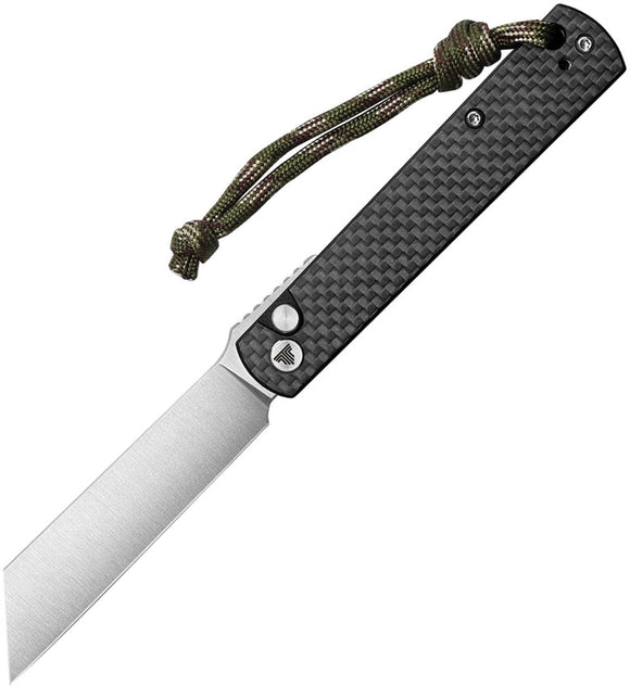 TRIVISA Hydra Button Lock Black Carbon Fiber & G10 Folding 10Cr15CoMoV Pocket Knife Y11CG10
