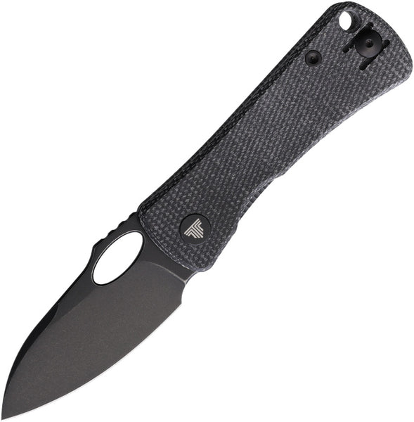 TRIVISA Andromeda Linerlock Black G10 Folding 14C28N Steel Pocket