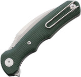 TRIVISA Lacerta Linerlock Green Micarta Folding 14C28N Pocket Knife TY19GM14