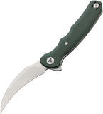 TRIVISA Lacerta Linerlock Green Micarta Folding 14C28N Pocket Knife TY19GM14