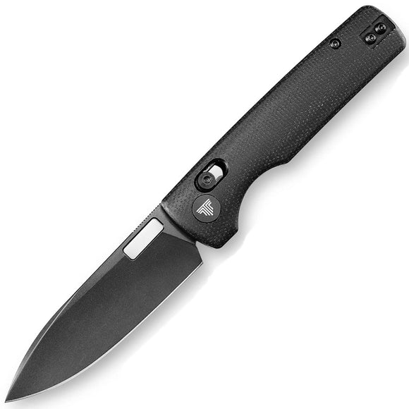 TRIVISA Sabretooth Crossbar Lock Black Micarta Folding 14C28N Pocket Knife TY29BM14