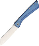 TRIVISA Norma-04L Linerlock Blue Micarta Folding 14C28N Pocket Knife D01LM14
