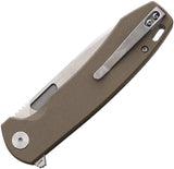 TRIVISA Columbia Linerlock Tan Micarta Folding 14C28N Pocket Knife YH01NM14