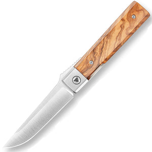 TRIVISA Dolphin-JO Linerlock Olive Wood Folding 14C28N Drop Pt Knife YZ04JGL