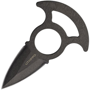 Utica Police Push Dagger Black Stainless 4.25" Fixed Blade Knife 11UTKPPD