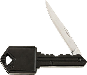 Utica Key 2.75" Black Aluminum Folding Stainless Steel Clip Point Pocket Knife 912005CP