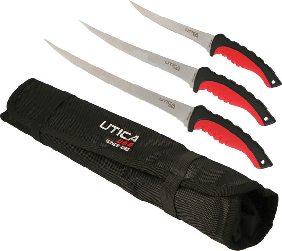 Utica Lake Slayer Combo Black & Red 440 Stainless Fixed Blade Knife 917085CP