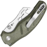 Kizer Cutlery Sheepdog C01C Utility 2 Button Lock Green Micarta Folding 5Cr15MoV Knife 348829JNA1