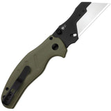 Kizer Cutlery Sheepdog C01C Utility 1 Button Lock Green G10 Folding 5Cr15MoV Knife 348829JSA2