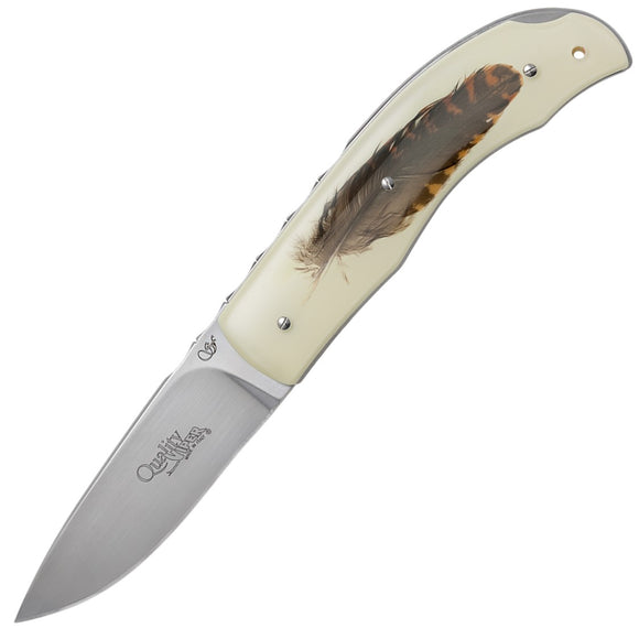 Viper Quality Feather Lockback Resin & Woodcock Feather Folding N690 Pocket Knife 5500INBC