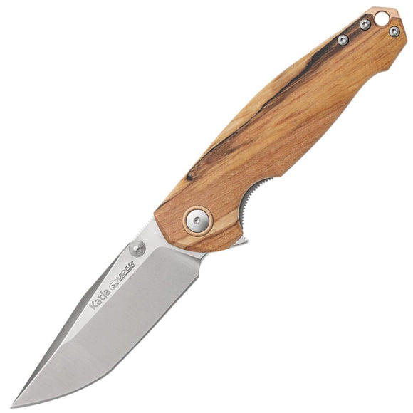 Viper Katla Linerlock Flammed Poplar Wood Folding M390 Pocket Knife 5985PI
