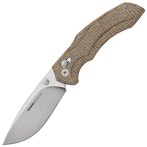 Viper Oniro Crossbar Lock Brown Burlap Micarta Folding MagnaCut Pocket Knife 6012IM