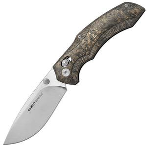 Viper Oniro Crossbar Lock Dark Matter Gold Carbon Fiber Folding MagnaCut Pocket Knife 6014FCG