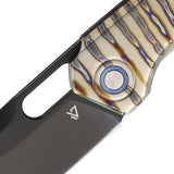 Vanguard Breaker Framelock Flame Titanium Folding M390 Pocket Knife G024