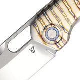 Vanguard Breaker Framelock Flame Titanium Folding M390 Pocket Knife G027