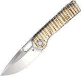 Vanguard Breaker Framelock Flame Titanium Folding M390 Pocket Knife G027